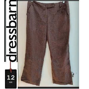 ⭐️3/$30-Dress Barn brown herringbone trouser pants, size 12, brown